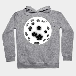 Bright white sphere football with black flowers Hoodie